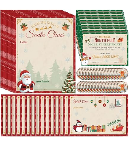 Amazon.com: Remerabel 8 Set Official Letter to Santa Kit with